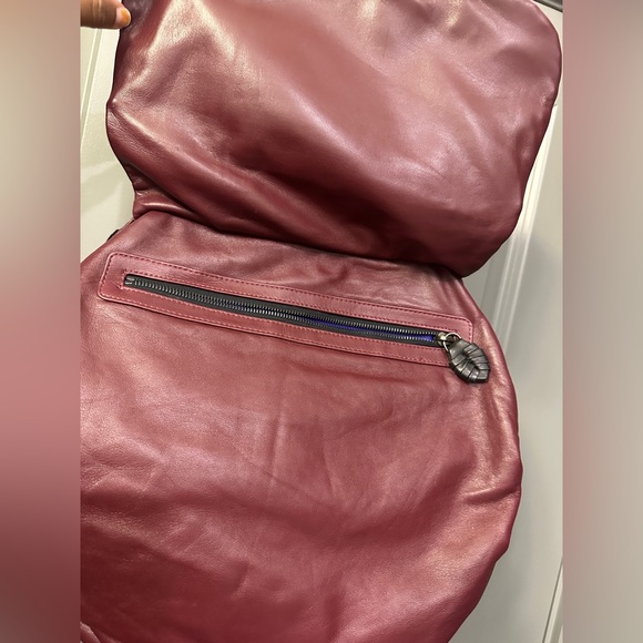 Khirma Eliazov Cha Cha Handbag | Burgundy Supple Leather Lots of Pockets! - Picture 5 of 16